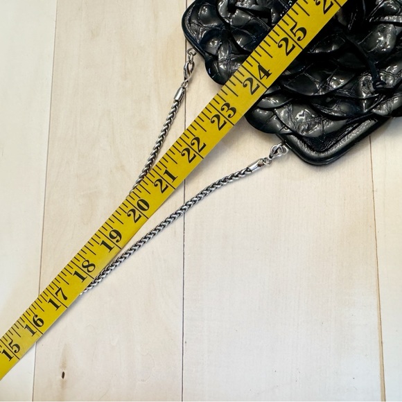 Brighton Black Flower Crossbody Purse Bag Silver Tone Chain - Picture 13 of 13